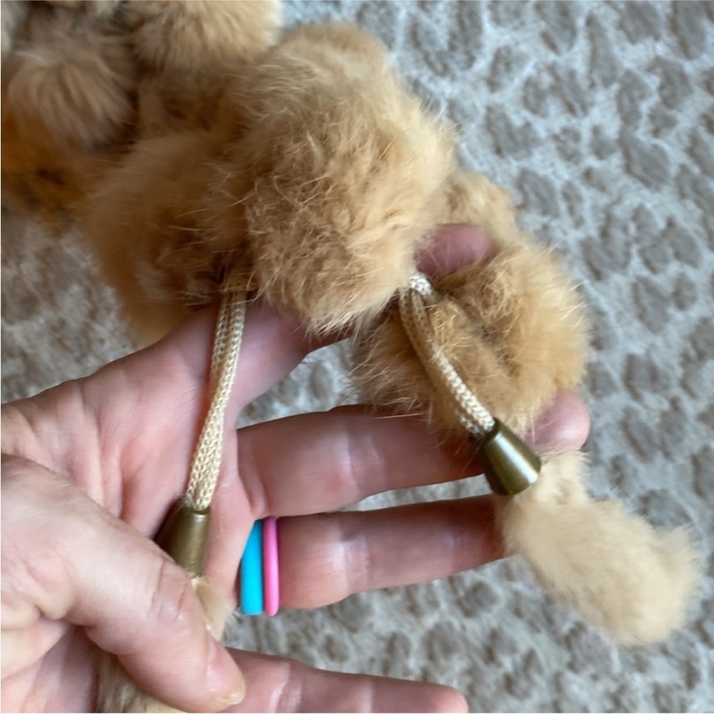 Tan Rabbit Fur Scarf - Picture 3 of 5